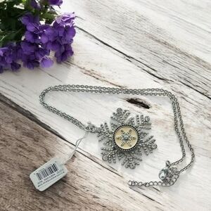 Snap Button Snowflake Pendant Necklace New